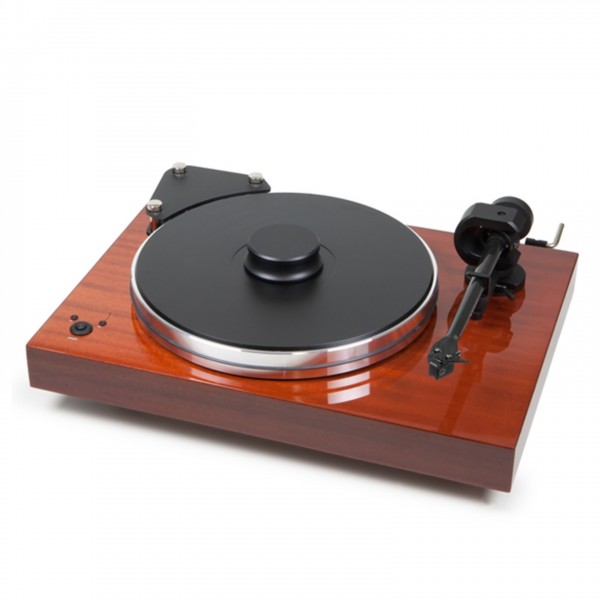 Pro-Ject Xtension 9 SuperPack Turntable, Mahogany Front View