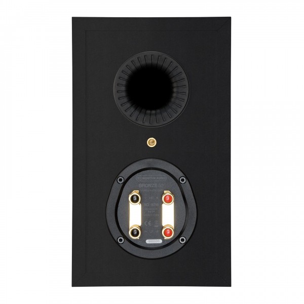 Monitor Audio Bronze 50 Bookshelf Speakers (Pair), Black Rear View