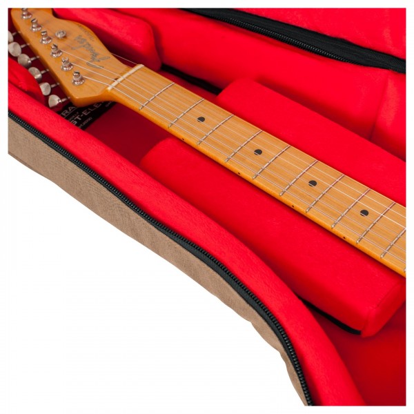 Gator GT-ELECTRIC-TAN Transit Series Electric Guitar Bag, Tan - Neck Detail