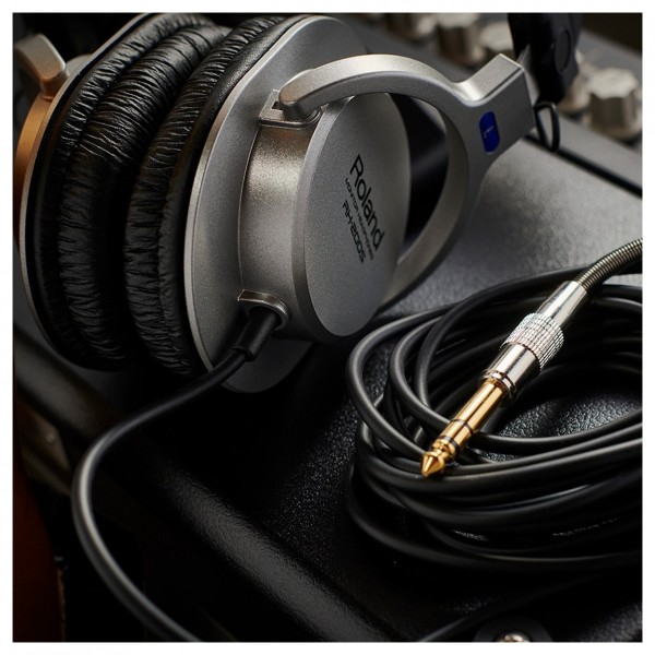 Roland RH-200S Monitor Headphones, Silver - Headphones in Use