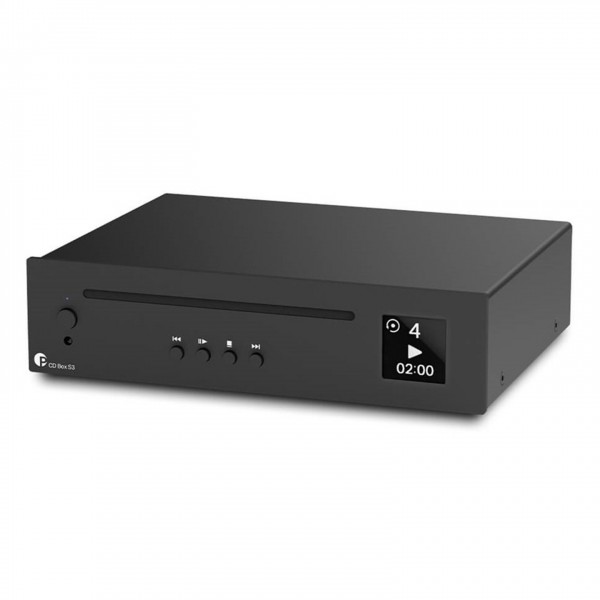Pro-Ject CD Box S3 Ultra Compact CD Player, Black Front View 2