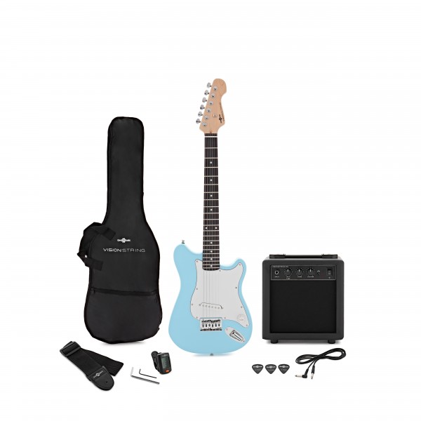 VISIONSTRING 3/4 Electric Guitar Pack, Blue
