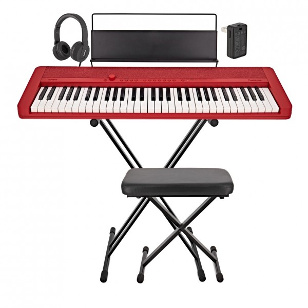 Casio CT-S1 Portable Keyboard Package, Red