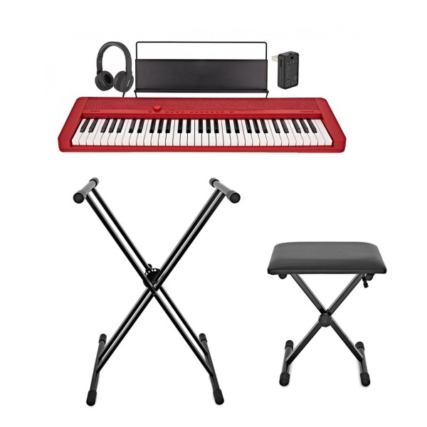 Casio CT-S1 Portable Keyboard Package, Red