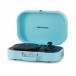 Crosley Discovery Portable Record Player, Turquoise - Angled Open