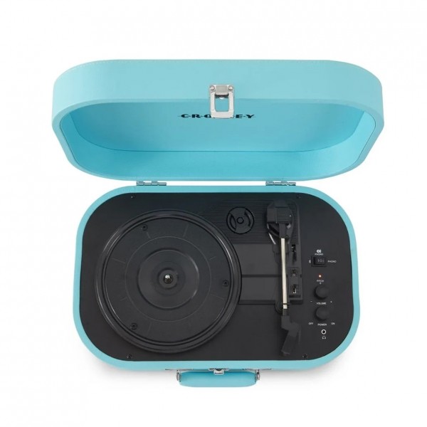 Crosley Discovery Record Player, Turquoise - Top Open