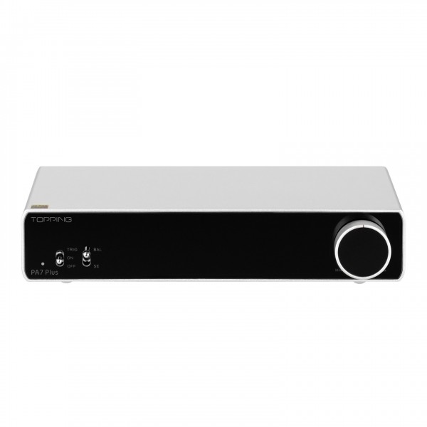 Topping PA7 Plus Class D Power Amplifier, Silver Front View