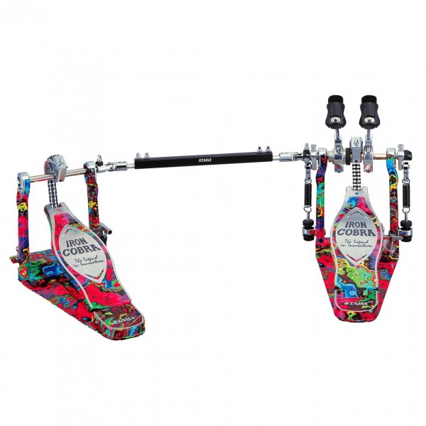 Tama Iron Cobra Power Glide Double Pedal w/Case, Psychedelic Rainbow