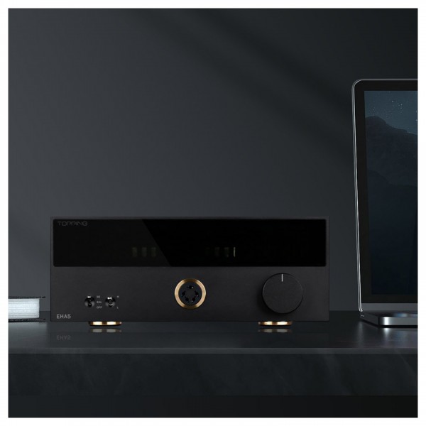 Topping EHA5 Electrostatic Headphone Amplifier, Black - lifestyle