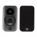 Q Acoustics Concept 300 Bookshelf Speakers (Pair), Silver Ebony Front View 2