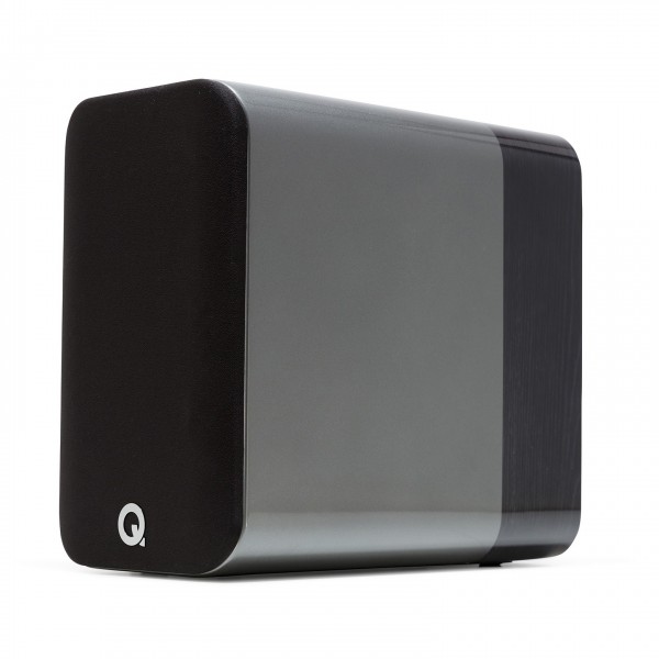 Q Acoustics Concept 300 Bookshelf Speakers (Pair), Silver Ebony Side View 2