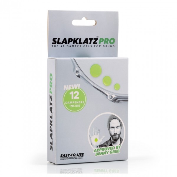 SlapKlatz Pro 12 Piece Drum Dampers, Green - Packaged