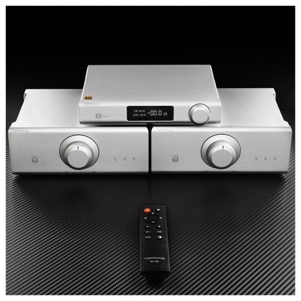 Topping LA90 Discrete Class AB Power Amplifier, Silver - lifestyle