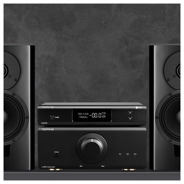 Topping LA90 Discrete Class AB Power Amplifier, Black - lifestyle