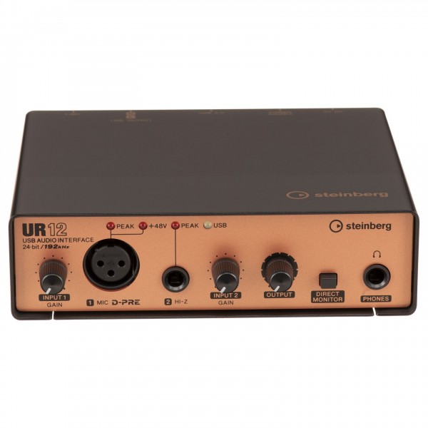 Steinberg UR-12 USB Audio Interface (iOS Ready), Black and Copper