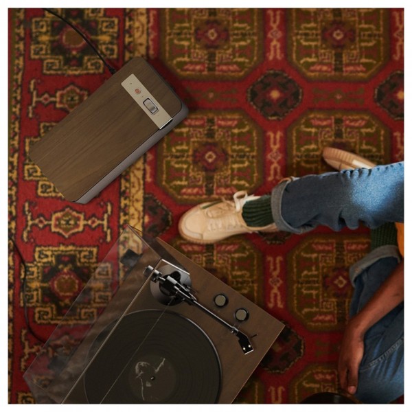 Klipsch The One Plus Premium Bluetooth Speaker, Walnut - lifestyle
