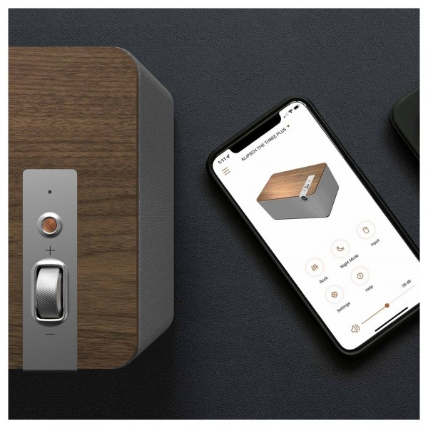 Klipsch The Three Plus Premium Bluetooth Speaker, Walnut - app