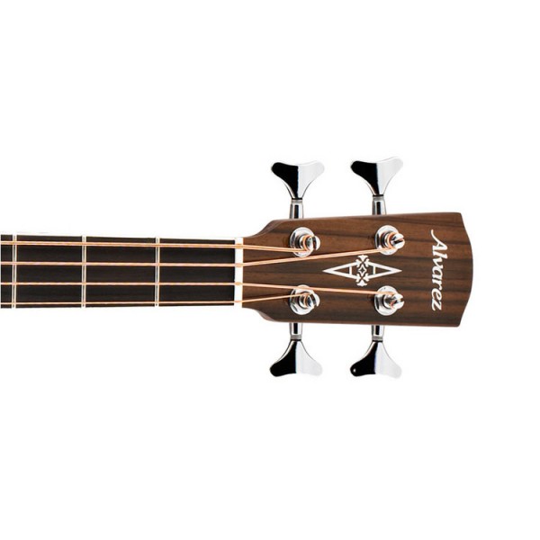 Alvarez AB60CE Cutaway Electro Acoustic Bass Guitar, Natural Headstock