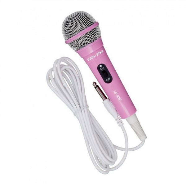 Vocal-Star MP408P Wired Karaoke Microphone, Pink