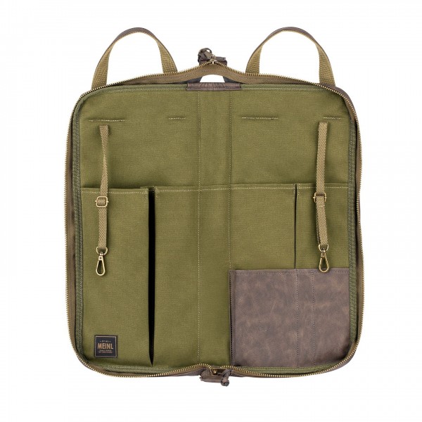 Meinl Vintage Hyde Stick Bag, Dark Brown - Open