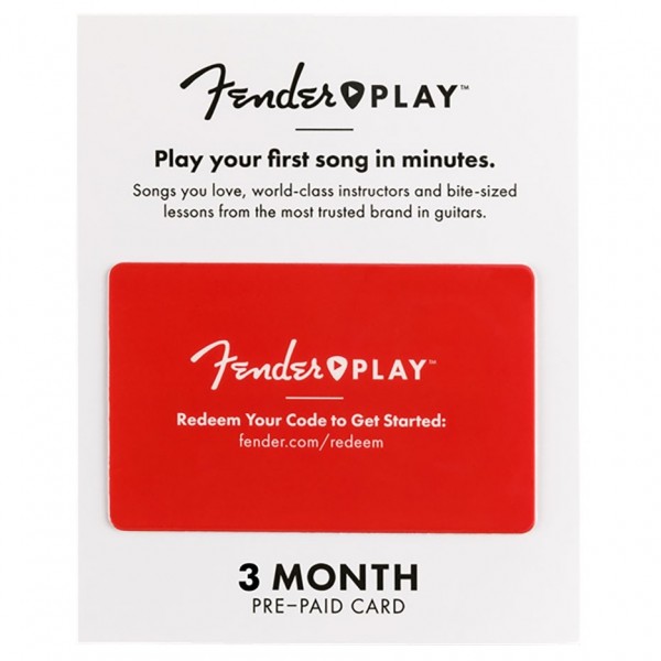 Fender Play 3 Month Subscription Prepaid Card UK