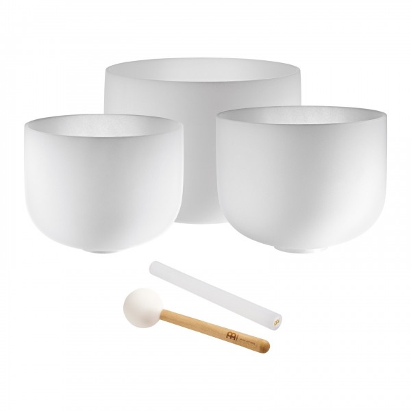 Meinl Sonic Energy 3-piece Crystal Singing Bowl Set, A4 / F4 / C4