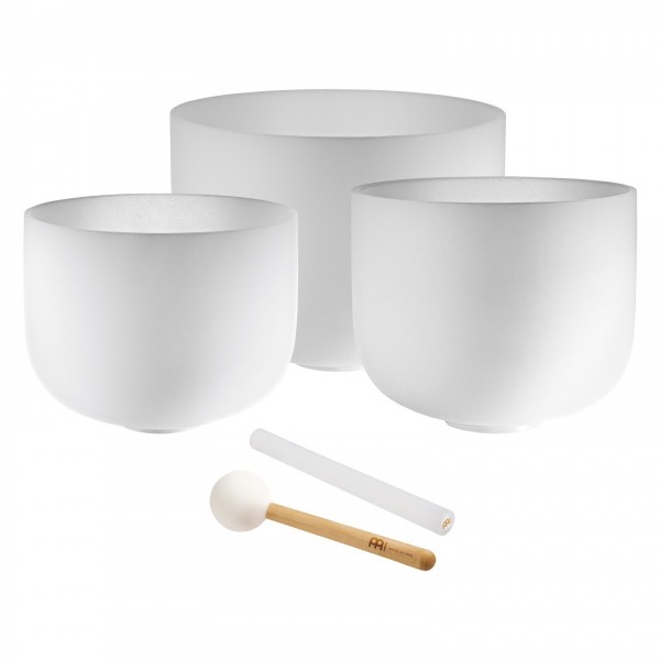 Meinl Sonic Energy 3-piece Crystal Singing Bowl Set, A4 / F4 / D4