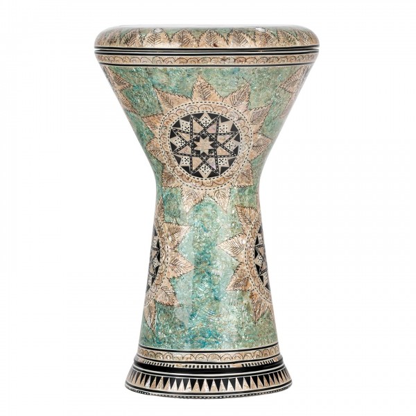 Meinl Percussion 9" Doumbek, White Pearl, Mosaik Queen - Side