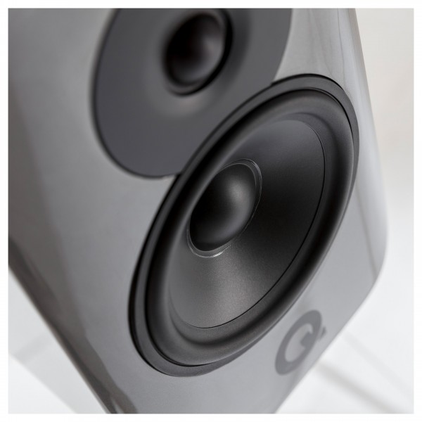 Q Acoustics Concept 300 Bookshelf Speakers (Pair), Silver Ebony Lifestyle View 6