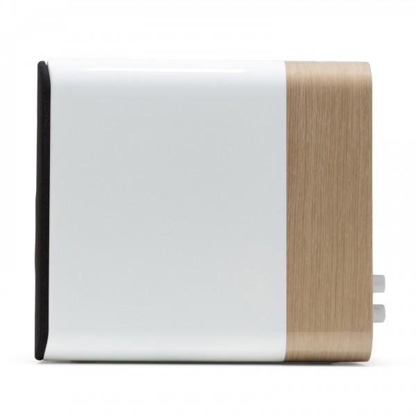 Q Acoustics Concept 300 Gloss White and Oak Side View