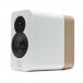 Q Acoustics Concept 300 Bookshelf Speaker (Pair), Gloss White and Oak Side View 