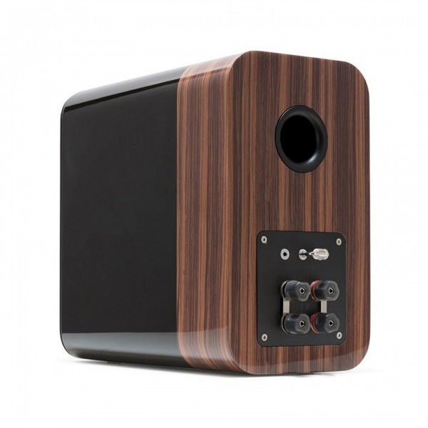 Q Acoustics Concept 300 Bookshelf Speaker (Pair), Black and Rosewood Back View