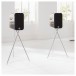 Q Acoustics Concept 300 Silver Tripod Speaker Stands (Pair) Lifestyle View