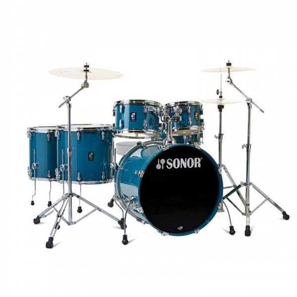 Sonor AQ1 22'' 6pc Drum Kit, Caribbean Blue - Free 14'' Floor Tom