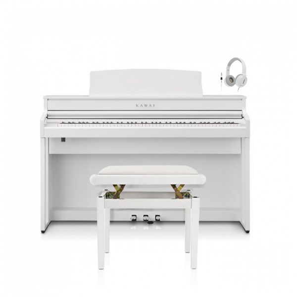 Kawai CA501 Digital Piano Package, Satin White