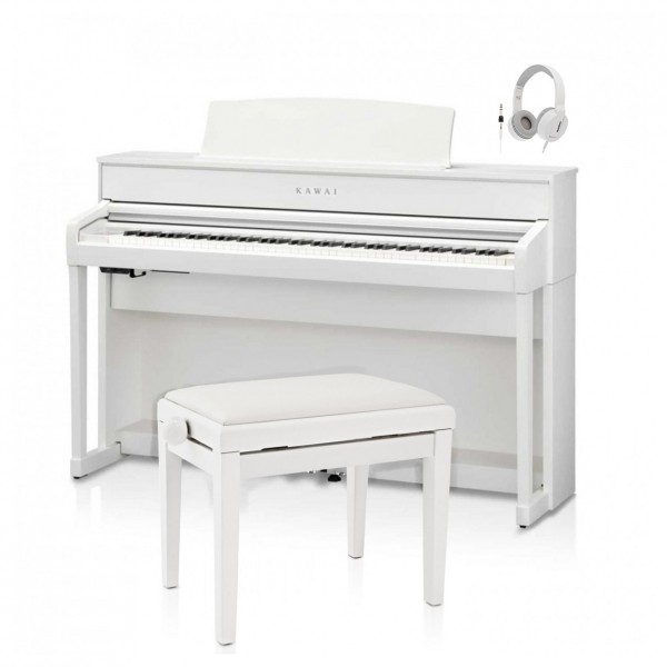 Kawai CA701 Digital Piano Package, Satin White