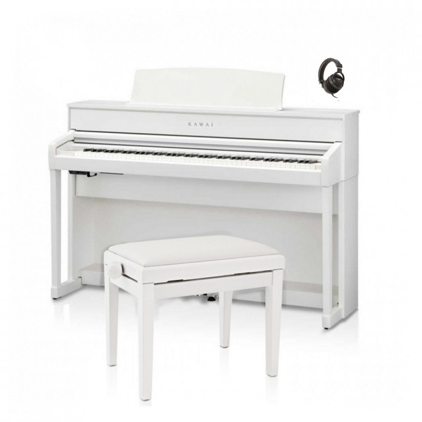 Kawai CA701 Digital Piano Package, Satin White