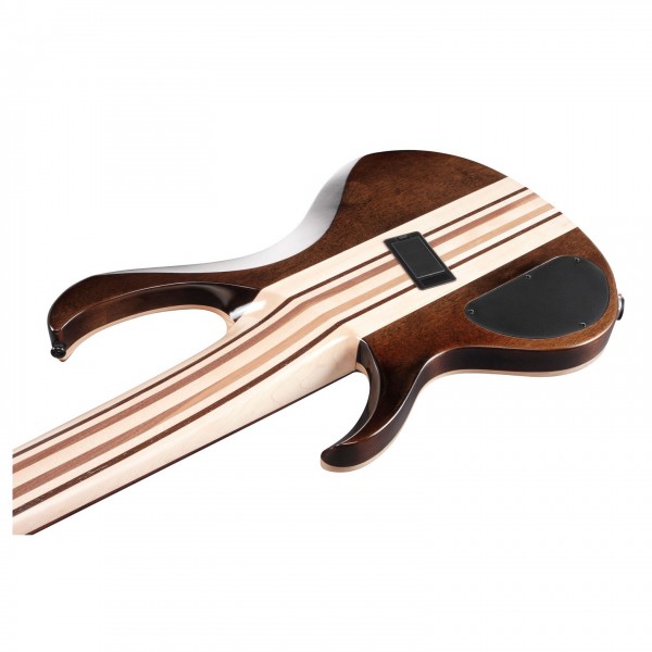 Ibanez BTB7MS-NML, Natural Mocha Low Gloss - Body Rear, Angled