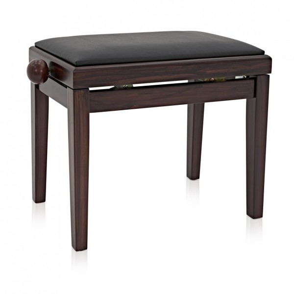 Adjustable Piano Stool by Gear4music, Rosewood