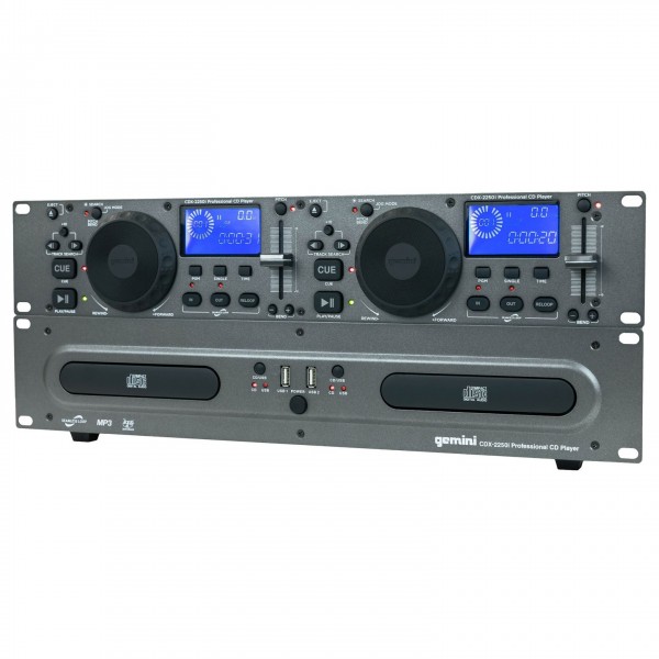 CDX-2250i CD Player, Silver - Angled 2