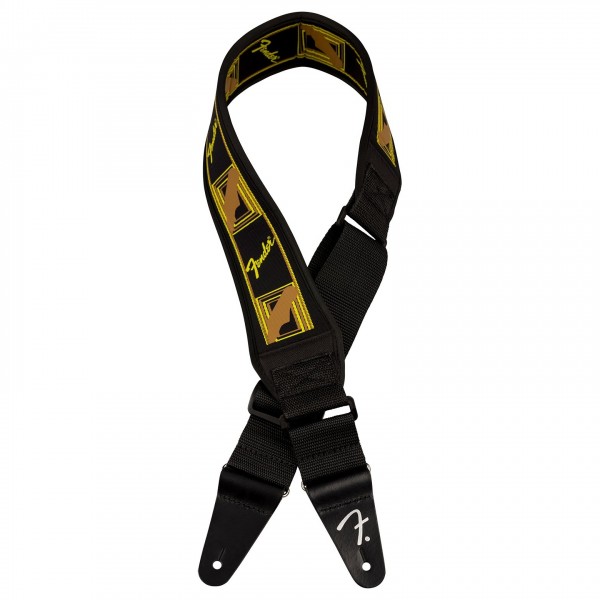 Fender Swell Neoprene Strap, Blk/Ylw/Brn Mono, 2.5"