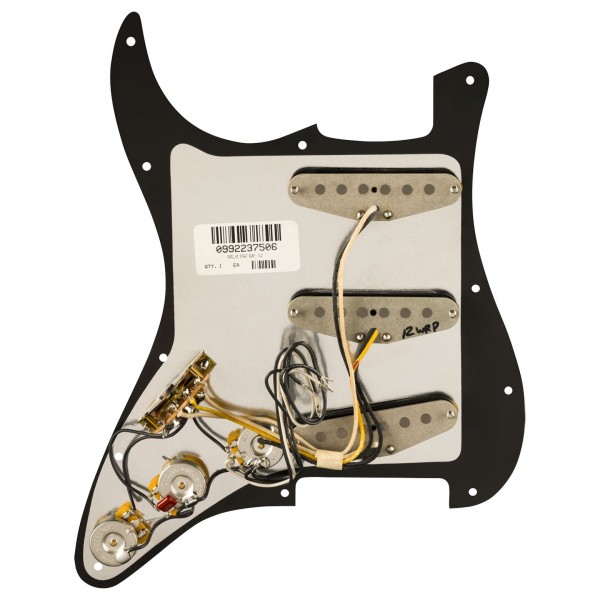 Fender Pre-Wired Strat Pickguard, Pure Vintage 65 w/RWRP Midde, Black - Back