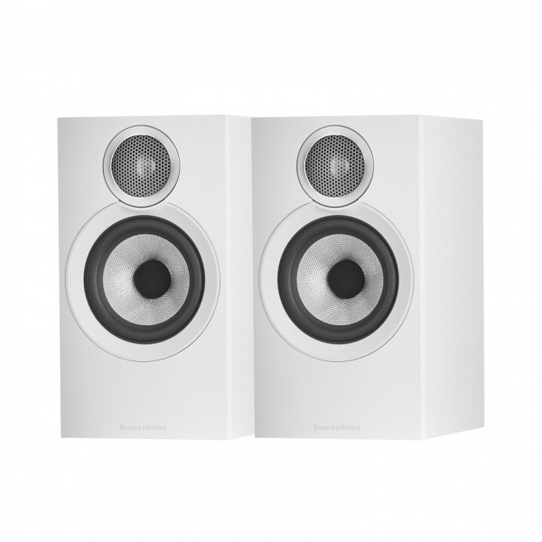 Bowers & Wilkins 607 S3 Bookshelf Speakers (Pair), White Front View