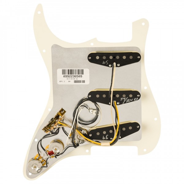 Fender Pre-Wired Strat Pickguard, Pure Vintage 59 w/RWRP Midde, Parch