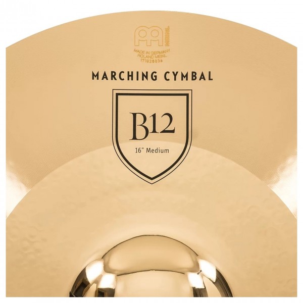 Meinl Marching 16" B12 Cymbal Pair, includes BR5 Straps - Logo