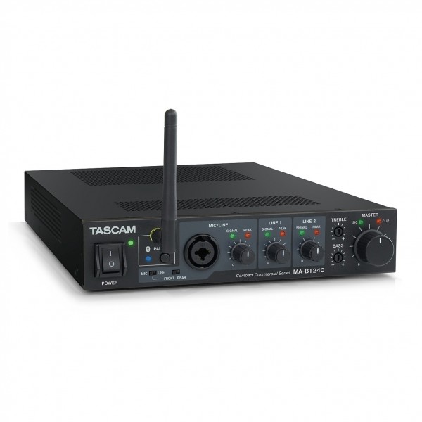 Tascam 240-Watt Bluetooth Mixing Amplifier - Angled