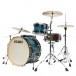 Tama Superstar Classic 22'' 3pc Shell Pack, Blue Lacquer Burst - Angle 2