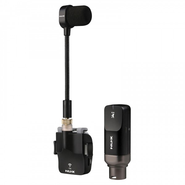 NUX C-5RC Rechargeable Wireless Guitar Bug Set 5.8GHz - Microphone and Receiver, Angled 1
