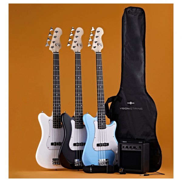 VISIONSTRING 3/4 Bass Guitar Pack, Blue