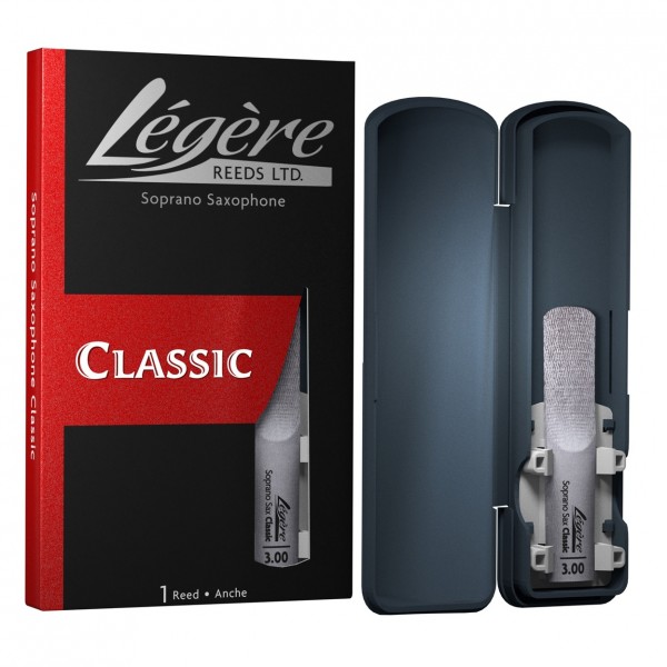 Legere Soprano Saxophone Classic Cut Synthetic Reed, 3 - Reed, box and case